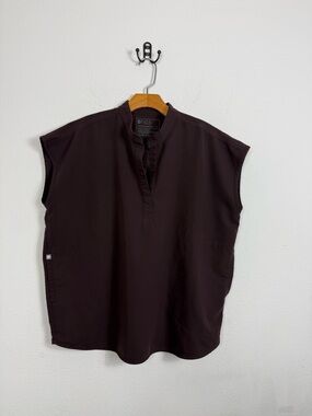 Figs Rafaela Oversized Scrub Top Espresso Sz Medium